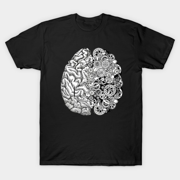 Brain, gear, head, mental Health T-Shirt by Collagedream